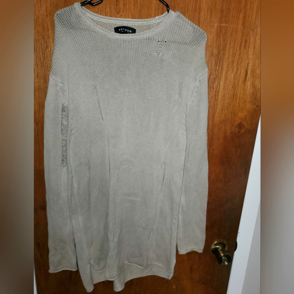 PACSUN Distressed Long Length Knit Jumper/Sweater